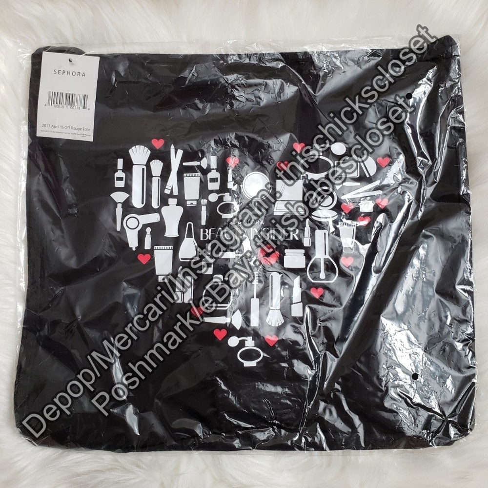 ❤️NEW Sephora Black 2017 Limited Edition VIB Rouge Canvas Shopper Tote Bag